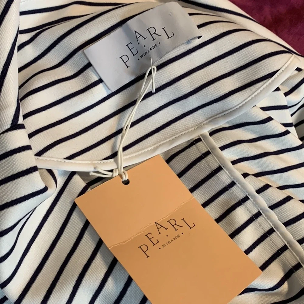 Lela Rose Pearl by Lela Rose Striped Blazer